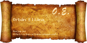 Orbán Eliána névjegykártya